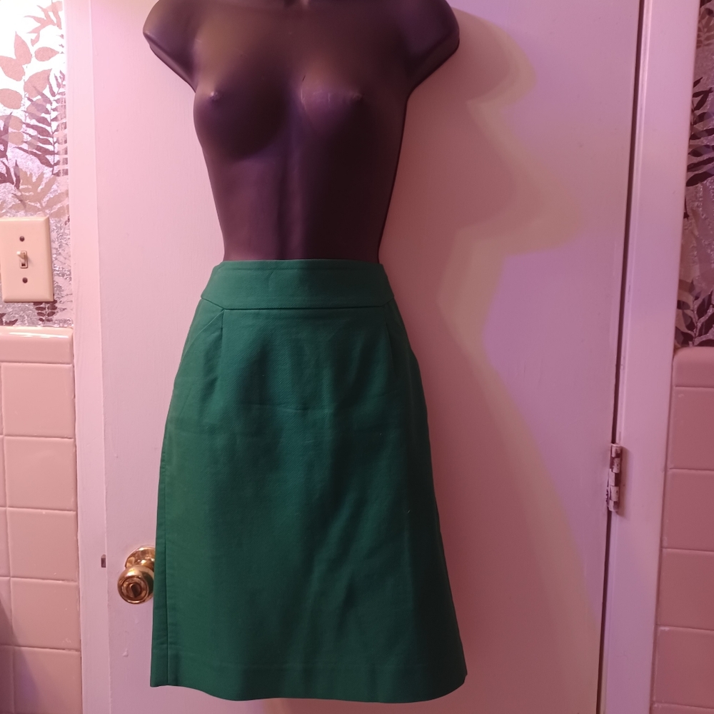 J Crew Pencil Skirt - Kelly Green Sz 2